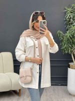 مانتو جیب نما بغل سه دکمه کد 5029 - تصویر 13