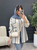 مانتو راه راه تک جیب ندا کد 5054 - تصویر 12