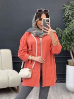 مانتو جلو سگک دو جیب کد 5048 - تصویر 14