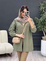 مانتو جلو سگک دو جیب کد 5048 - تصویر 3