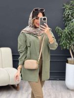 مانتو جلو سگک دو جیب کد 5048 - تصویر 6