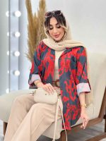 شومیز طرح دار تک جیب صنم کد 5039 - تصویر 3
