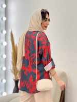 شومیز طرح دار تک جیب صنم کد 5039 - تصویر 15