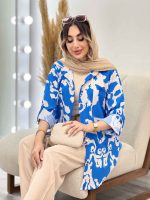 شومیز طرح دار تک جیب صنم کد 5039 - تصویر 12