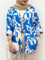 شومیز طرح دار تک جیب صنم کد 5039 - تصویر 6