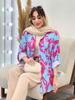 شومیز طرح دار تک جیب صنم کد 5039 - تصویر 14