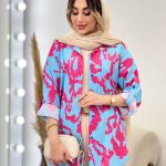 شومیز طرح دار تک جیب صنم کد 5039