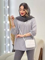 مانتو راه راه جلو چین کد 5011