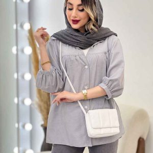 مانتو راه راه جلو چین کد 5011