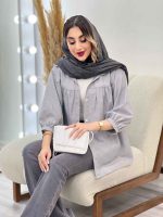 مانتو راه راه جلو چین کد 5011 - تصویر 6