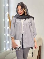 مانتو راه راه جلو چین کد 5011 - تصویر 8