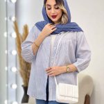 مانتو راه راه جلو چین کد 5011