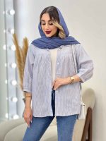 مانتو راه راه جلو چین کد 5011 - تصویر 11