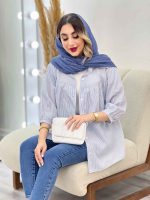 مانتو راه راه جلو چین کد 5011 - تصویر 9