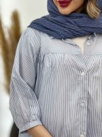 مانتو راه راه جلو چین کد 5011 - تصویر 5