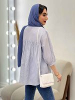مانتو راه راه جلو چین کد 5011 - تصویر 7