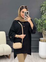 مانتو دوخت دار یقه دو دکمه کد 4568 - تصویر 7