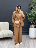 ست مانتو شلوار دو دکمه آستین سگک کد 5068 - تصویر 3