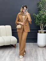 ست مانتو شلوار دو دکمه آستین سگک کد 5068 - تصویر 17