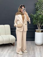 ست مانتو شلوار دو دکمه آستین سگک کد 5068 - تصویر 7