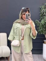 مانتو جیب پیله ریش دار کد 5060 - تصویر 7