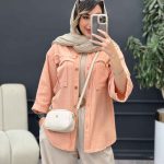 مانتو جیب پیله ریش دار کد 5060