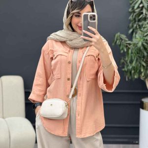 مانتو جیب پیله ریش دار کد 5060