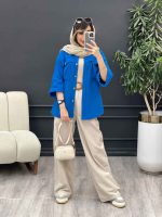 مانتو جیب پیله ریش دار کد 5060 - تصویر 12