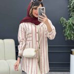 مانتو راه راه دو جیب بیتا کد 5074