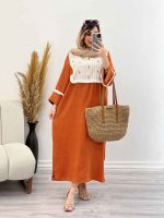 پیراهن بلند آستین ریش کد 5072 - تصویر 6