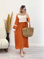 پیراهن بلند آستین ریش کد 5072 - تصویر 2