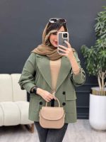 مانتو چهاردکمه دو جیب لادن کد 5080 - تصویر 15