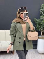 مانتو چهاردکمه دو جیب لادن کد 5080 - تصویر 19