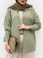 شومیز لینن گندم کد 5078 - تصویر 7