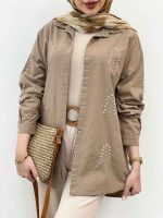 شومیز لینن گندم کد 5078 - تصویر 5