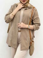 شومیز لینن گندم کد 5078 - تصویر 32