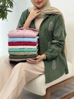 شومیز لینن گندم کد 5078 - تصویر 18