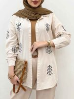 شومیز لینن گندم کد 5078 - تصویر 8