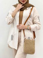 شومیز لینن گندم کد 5078 - تصویر 30