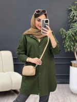 مانتو دو جیب شکیبا کد 5077 - تصویر 4
