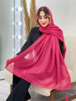 شال پلیسه منگوله دار شبنم کد 5059 - تصویر 7