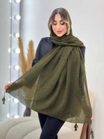 شال پلیسه منگوله دار شبنم کد 5059 - تصویر 8