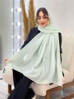 شال پلیسه منگوله دار شبنم کد 5059 - تصویر 18