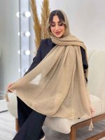 شال پلیسه منگوله دار شبنم کد 5059 - تصویر 31