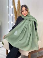شال پلیسه منگوله دار شبنم کد 5059 - تصویر 42