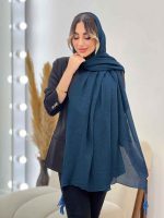 شال پلیسه منگوله دار شبنم کد 5059 - تصویر 19