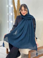 شال پلیسه منگوله دار شبنم کد 5059 - تصویر 20