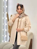 مانتو جلو پیله دو جیب کد 5075 - تصویر 8