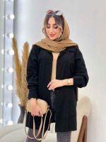 مانتو جلو پیله دو جیب کد 5075 - تصویر 6