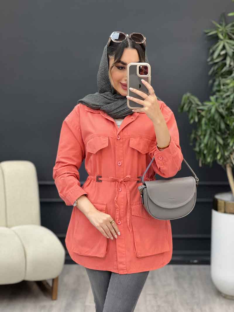 مانتو کمرگت شادی کد 5046 مانتو کمرگت شادی کد 5046